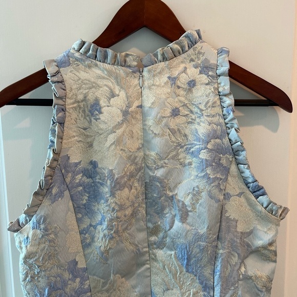 Adrianna Papell Metallic Jacquard Fit-and-Flare Halter Party Dress - Picture 12 of 16